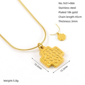 1 piece simple series classic cross stainless steel  gold plated women pendant necklaces h5